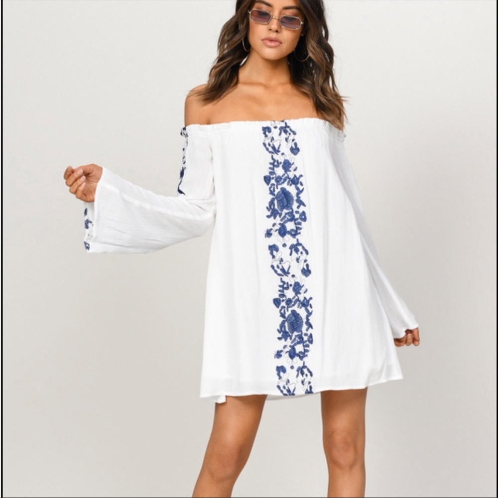 TOBI boho shift dress in ivory